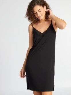 Camisón De Encaje - Negro 6 Camisón De Encaje - Negro -TrendyModa Ventas camison de encaje negro anc28 1 frb2