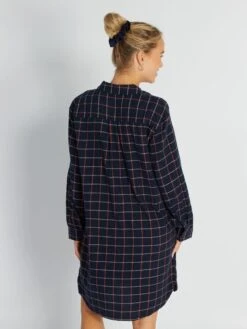 Camisón De Franela - AZUL MARINO NEGRO -TrendyModa Ventas camison de franela azul marino negro aqg44 1 frb3