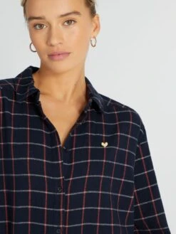 Camisón De Franela - AZUL MARINO NEGRO -TrendyModa Ventas camison de franela azul marino negro aqg44 1 frb4