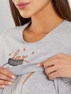 Camisón De Premamá Con Brillos - Gris 8 Camisón De Premamá Con Brillos - Gris -TrendyModa Ventas camison de premama con brillos gris ajl28 2 frb3
