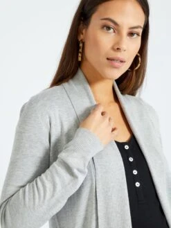 Chaqueta De Punto Premamá - GRIS -TrendyModa Ventas chaqueta de punto premama gris zm238 1 frb4