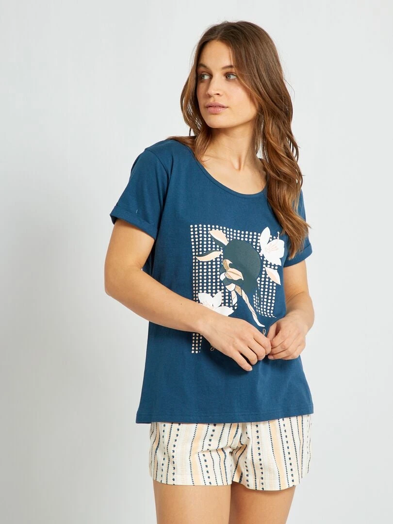 Conjunto De Pijama - 2 Piezas - Azul/rosa 3 Conjunto De Pijama - 2 Piezas - Azul/rosa