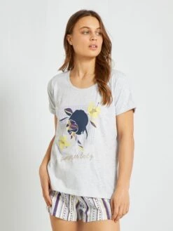 Conjunto De Pijama - 2 Piezas - BEIGE -TrendyModa Ventas conjunto de pijama 2 piezas beige zt067 2 frb3