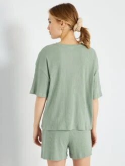 Conjunto De Pijama - 2 Piezas - VERDE -TrendyModa Ventas conjunto de pijama 2 piezas verde zo377 1 frb3