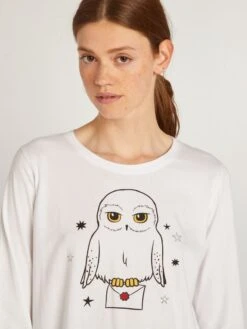 Conjunto De Pijama Con Camiseta + Pantalón 'Harry Potter' - 2 Piezas - BLANCO, BLANCA_ -TrendyModa Ventas conjunto de pijama con camiseta pantalon harry potter 2 piezas blanco blanca aul76 1 frb2