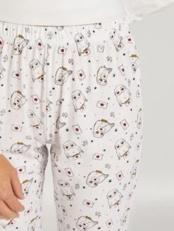 Conjunto De Pijama Con Camiseta + Pantalón 'Harry Potter' - 2 Piezas - BLANCO, BLANCA_ -TrendyModa Ventas conjunto de pijama con camiseta pantalon harry potter 2 piezas blanco blanca aul76 1 frb4