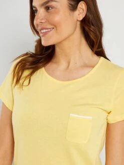 Conjunto De Pijama Corto - 2 Piezas - Amarillo -TrendyModa Ventas conjunto de pijama corto 2 piezas amarillo ala69 2 frb3