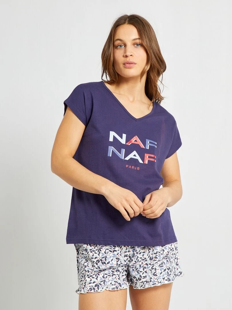 Conjunto De Pijama Corto - 2 Piezas - Azul Marino 3 Conjunto De Pijama Corto - 2 Piezas - Azul Marino