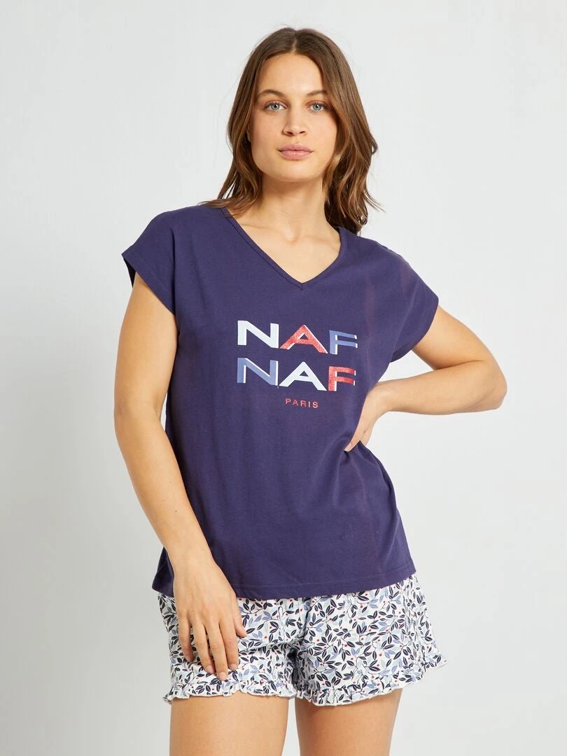 Conjunto De Pijama Corto - 2 Piezas - Azul Marino 5 Conjunto De Pijama Corto - 2 Piezas - Azul Marino - Imagen 3