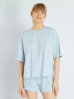 Conjunto De Pijama Corto - 2 Piezas - AZUL 9 Conjunto De Pijama Corto - 2 Piezas - AZUL -TrendyModa Ventas conjunto de pijama corto 2 piezas azul zr669 1 frb3