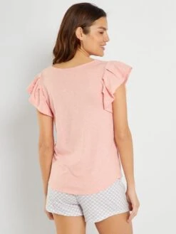 Conjunto De Pijama Corto - 2 Piezas - Rosa/blanco 6 Conjunto De Pijama Corto - 2 Piezas - Rosa/blanco -TrendyModa Ventas conjunto de pijama corto 2 piezas rosablanco ala62 1 frb2