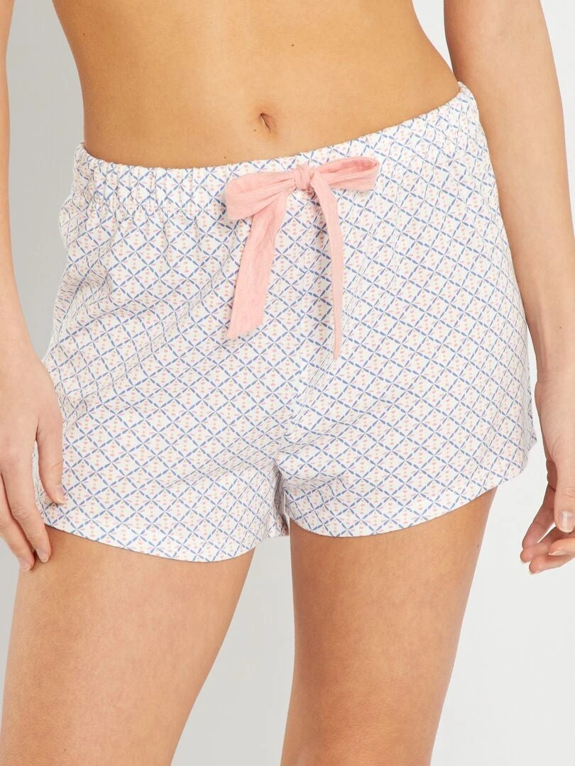 Conjunto De Pijama Corto - 2 Piezas - Rosa/blanco 5 Conjunto De Pijama Corto - 2 Piezas - Rosa/blanco - Imagen 3