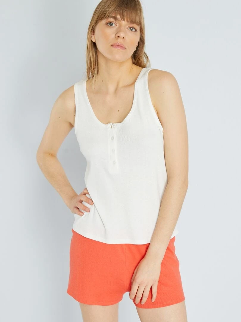 Conjunto De Pijama Corto De Punto De Canalé - 2 Piezas - BEIGE 4 Conjunto De Pijama Corto De Punto De Canalé - 2 Piezas - BEIGE - Imagen 2