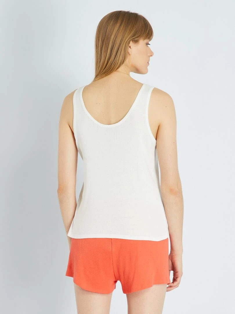 Conjunto De Pijama Corto De Punto De Canalé - 2 Piezas - BEIGE 5 Conjunto De Pijama Corto De Punto De Canalé - 2 Piezas - BEIGE - Imagen 3