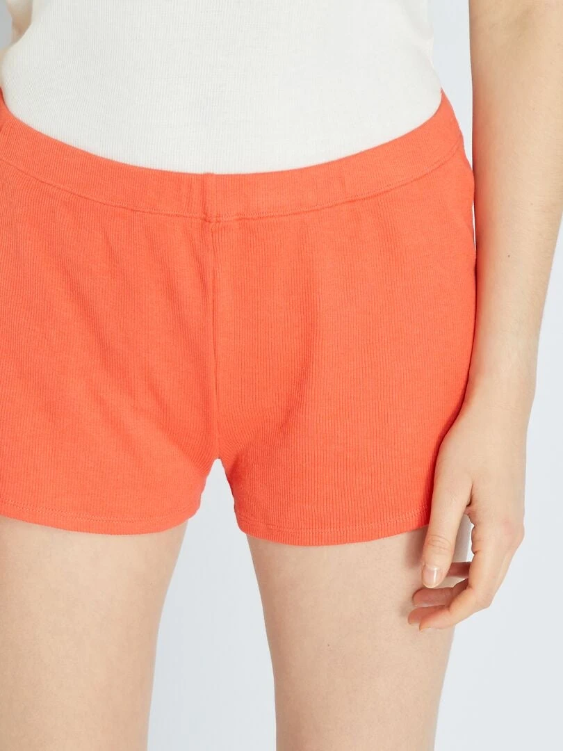 Conjunto De Pijama Corto De Punto De Canalé - 2 Piezas - BEIGE 6 Conjunto De Pijama Corto De Punto De Canalé - 2 Piezas - BEIGE - Imagen 4