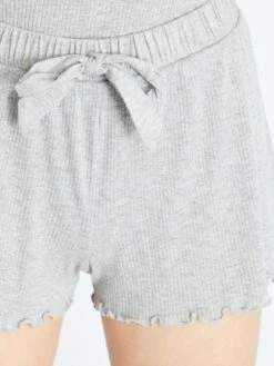 Conjunto De Pijama Corto De Punto De Canalé - 2 Piezas - Blanco -TrendyModa Ventas conjunto de pijama corto de punto de canale 2 piezas blanco ala64 1 frb4