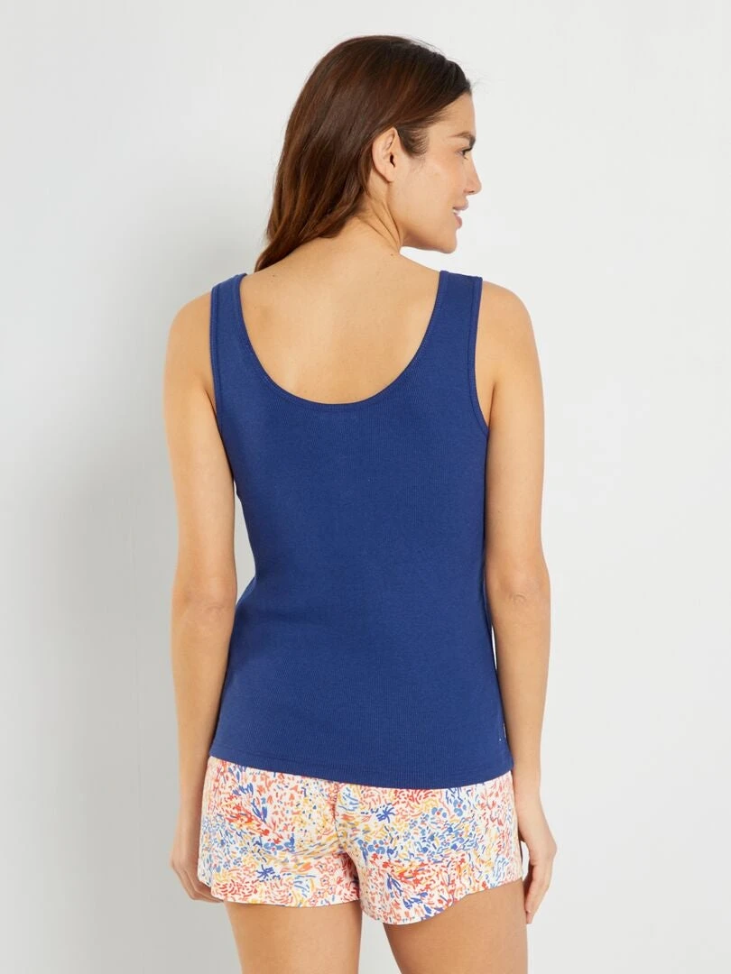 Conjunto De Pijama Corto Estampado - 2 Piezas - Azul 4 Conjunto De Pijama Corto Estampado - 2 Piezas - Azul - Imagen 2