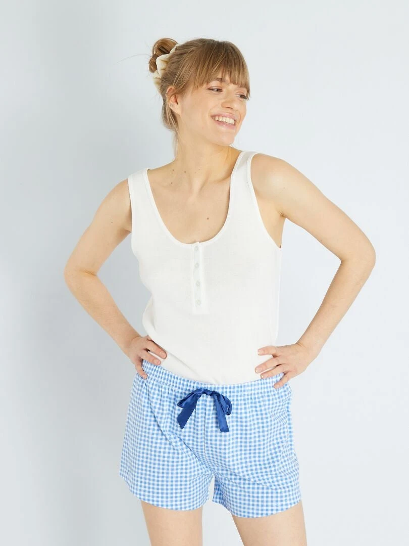 Conjunto De Pijama Corto Estampado - 2 Piezas - Blanco 3 Conjunto De Pijama Corto Estampado - 2 Piezas - Blanco