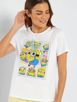 Conjunto De Pijama Corto 'Minions' - 2 Piezas - BLANCO -TrendyModa Ventas conjunto de pijama corto minions 2 piezas blanco aix64 1 frb3