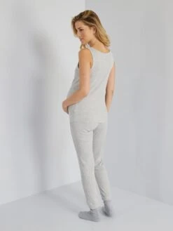 Conjunto De Pijama De Canalé Premamá - 2 Piezas - GRIS -TrendyModa Ventas conjunto de pijama de canale premama 2 piezas gris zn998 2 frb3