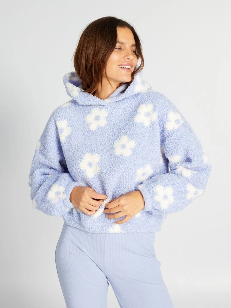 Conjunto De Pijama Jersey Con Capucha + Pantalón - 2 piezas - AZUL 4 Conjunto De Pijama Jersey Con Capucha + Pantalón - 2 piezas - AZUL - Imagen 2