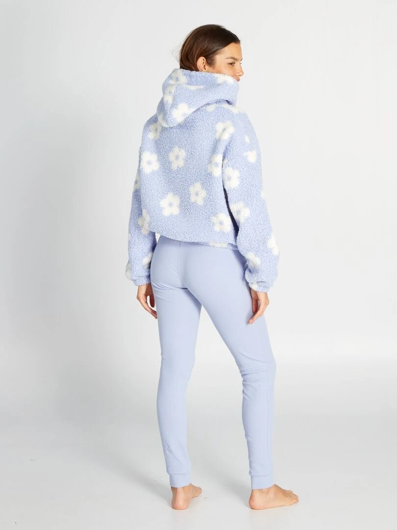 Conjunto De Pijama Jersey Con Capucha + Pantalón - 2 piezas - AZUL 5 Conjunto De Pijama Jersey Con Capucha + Pantalón - 2 piezas - AZUL - Imagen 3