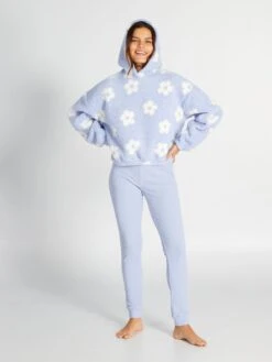 Conjunto De Pijama Jersey Con Capucha + Pantalón - 2 piezas - AZUL 10 Conjunto De Pijama Jersey Con Capucha + Pantalón - 2 piezas - AZUL -TrendyModa Ventas conjunto de pijama jersey con capucha pantalon 2piezas azul ary37 2 frb4