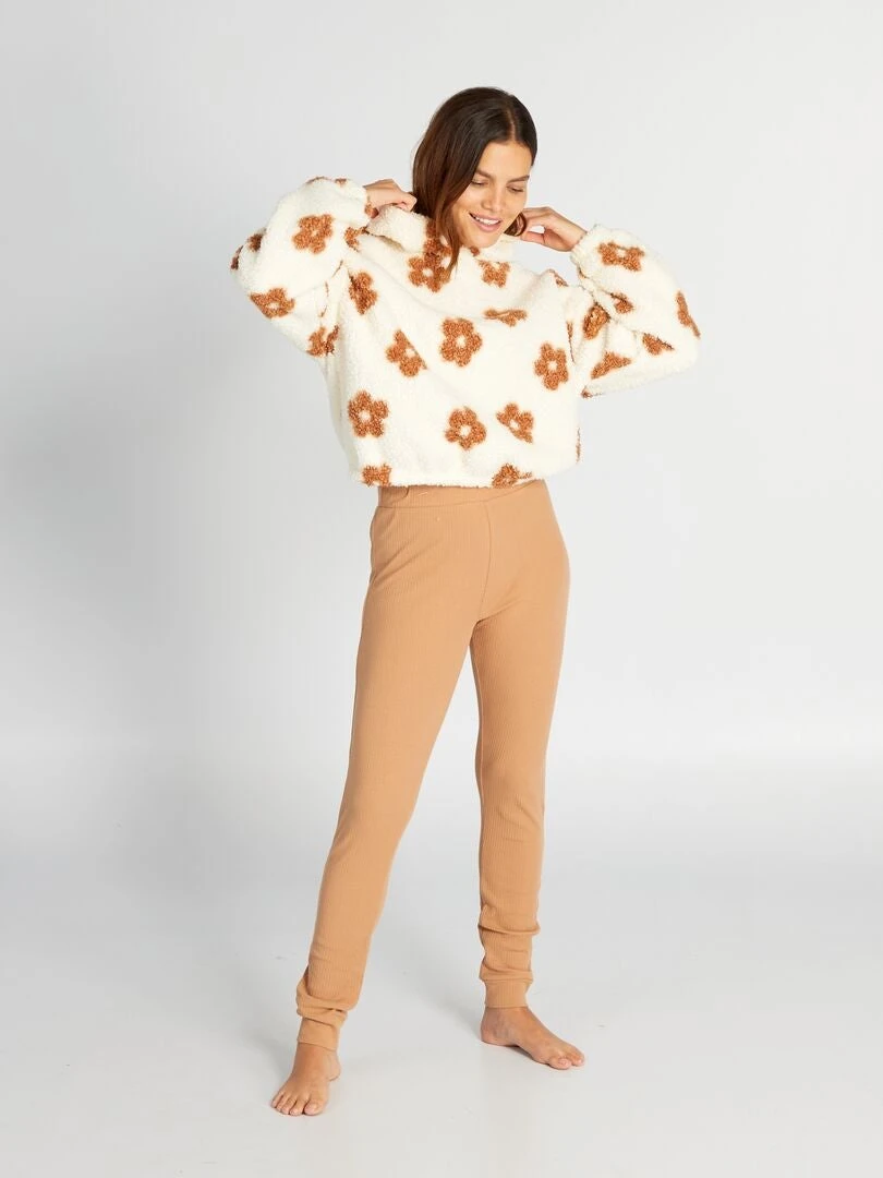 Conjunto De Pijama Jersey Con Capucha + Pantalón - 2 piezas - BLANCO 2 Conjunto De Pijama Jersey Con Capucha + Pantalón - 2 piezas - BLANCO