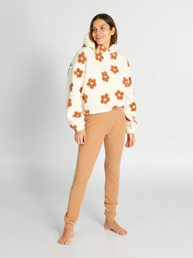 Conjunto De Pijama Jersey Con Capucha + Pantalón - 2 piezas - BLANCO 4 Conjunto De Pijama Jersey Con Capucha + Pantalón - 2 piezas - BLANCO - Imagen 3