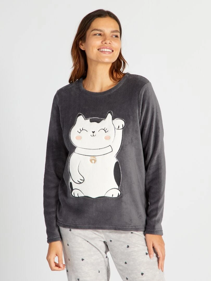 Conjunto De Pijama Polar - 2 piezas - GATO 4 Conjunto De Pijama Polar - 2 piezas - GATO - Imagen 2