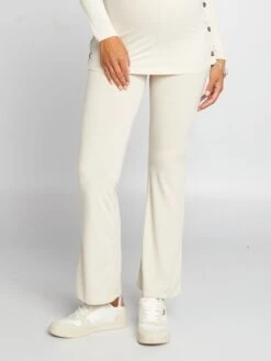 Conjunto De Premamá Con Camiseta + Pantalón De Canalé - CERVEZA BEIGE -TrendyModa Ventas conjunto de premama con camiseta pantalon de canale cerveza beige alh77 1 frb7