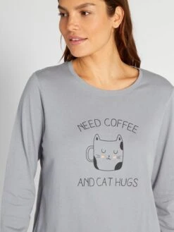 Conjunto De Punto - 2 Piezas - GATO GRIS -TrendyModa Ventas conjunto de punto 2 piezas gato gris yj880 8 frb3