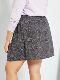 Falda Con Motivo - NEGRO -TrendyModa Ventas falda con motivo negro zj789 1 frb3