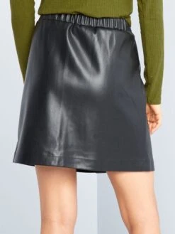 Falda Corta Con Botones - Negro -TrendyModa Ventas falda corta con botones negro ajf06 1 frb3