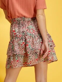 Falda Corta Con Volante - ROSA -TrendyModa Ventas falda corta con volante rosa zn929 1 frb3