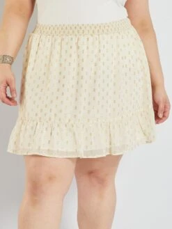 Falda Corta De Gasa - Blanco