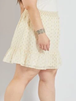 Falda Corta De Gasa - Blanco 8 Falda Corta De Gasa - Blanco -TrendyModa Ventas falda corta de gasa blanco zc994 1 frb3