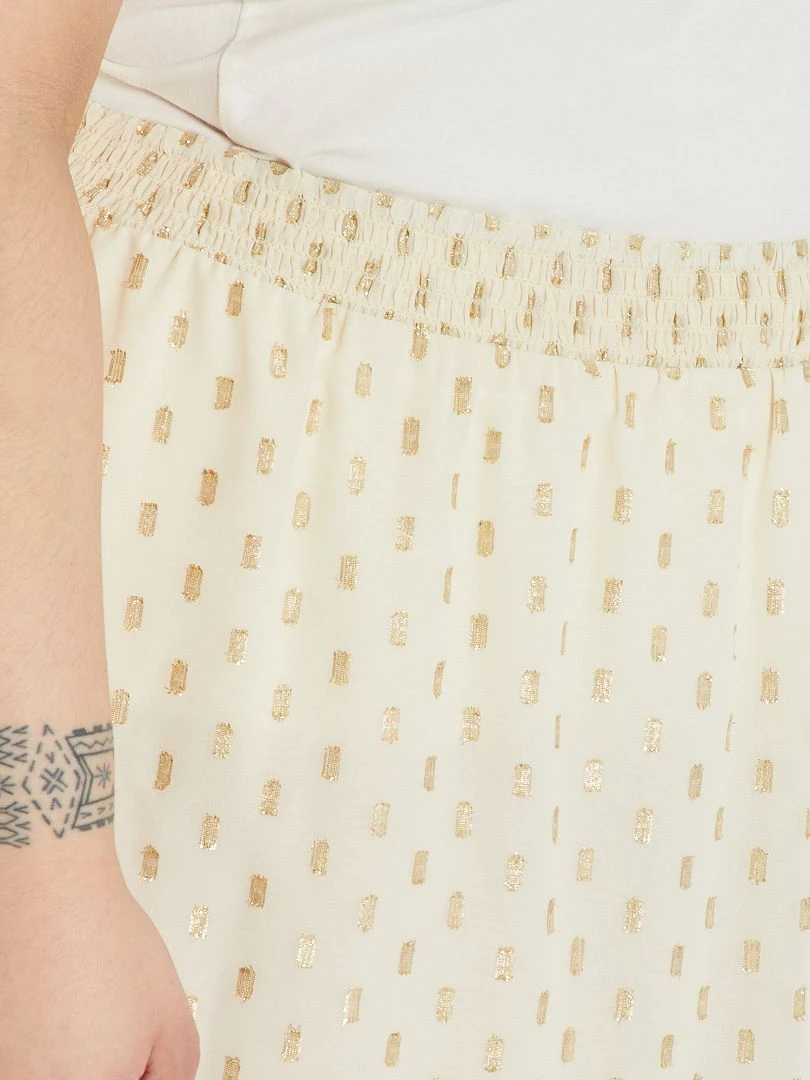 Falda Corta De Gasa - Blanco 6 Falda Corta De Gasa - Blanco - Imagen 5