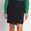 Falda Corta De Punto De Crepé - Negro -TrendyModa Ventas falda corta de punto de crepe negro aje51 1 frb1