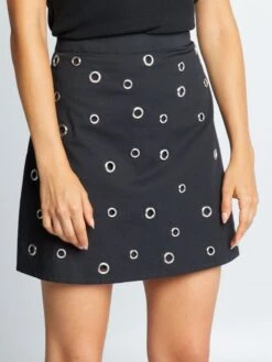 Falda Corta De Sarga - Negro