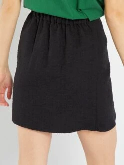 Falda Corta De Tweed - Negro 7 Falda Corta De Tweed - Negro -TrendyModa Ventas falda corta de tweed negro atn75 2 frb3