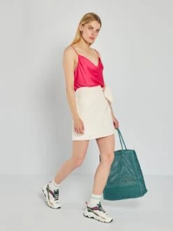 Falda Corta De Tweed - ROSA