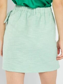 Falda Corta De Tweed - VERDE -TrendyModa Ventas falda corta de tweed verde atn75 4 frb3