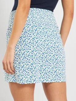 Falda Corta Estampada Premamá - BLANCO -TrendyModa Ventas falda corta estampada premama blanco zo569 3 frb3