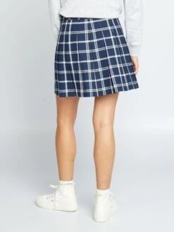 Falda Corta Plisada - AZUL NEGRO -TrendyModa Ventas falda corta plisada azul negro ael94 3 frb3