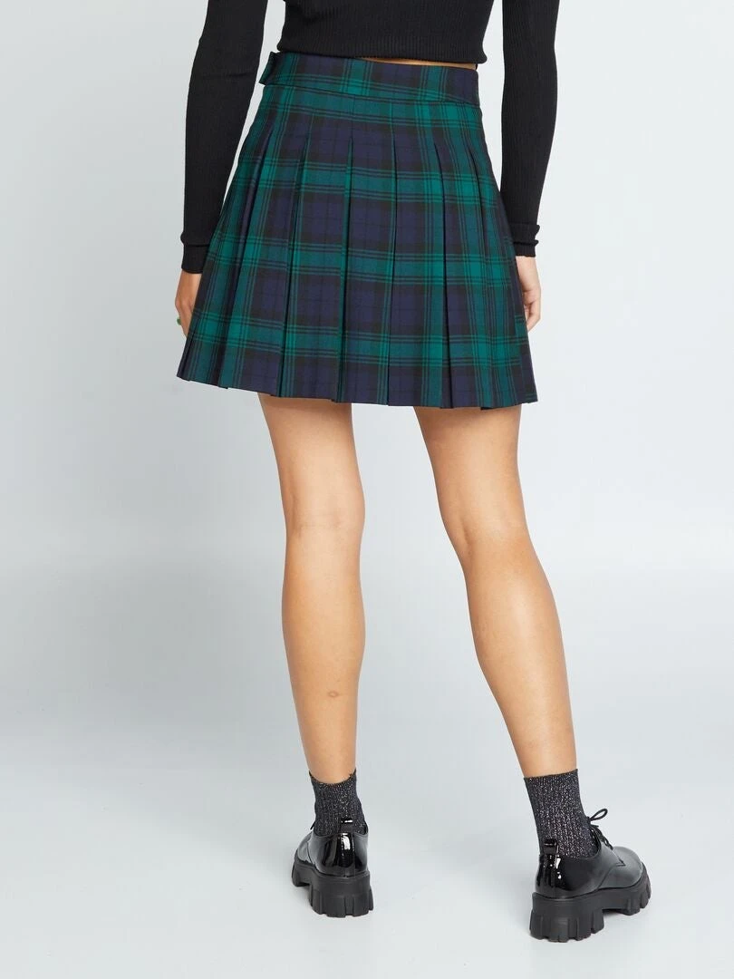 Falda Corta Plisada - CHEQUE GREE 7 Falda Corta Plisada - CHEQUE GREE - Imagen 5