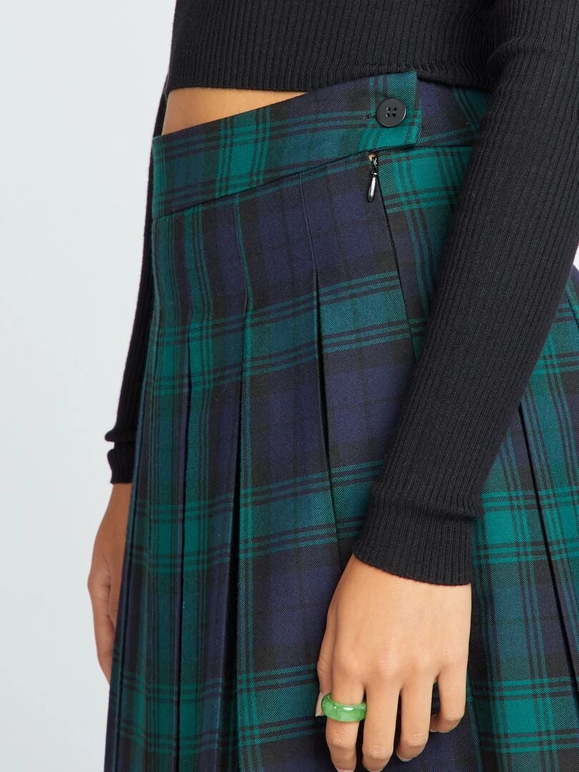 Falda Corta Plisada - CHEQUE GREE 8 Falda Corta Plisada - CHEQUE GREE - Imagen 6