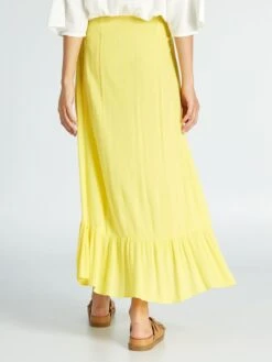 Falda Cruzada Anudada - AMARILLO -TrendyModa Ventas falda cruzada anudada amarillo ajm37 2 frb3