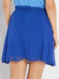 Falda De Gasa De Tiro Alto - Azul -TrendyModa Ventas falda de gasa de tiro alto azul arr09 1 frb3