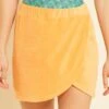 Falda De Playa Con Abertura De Rizo - Naranja Albaricoque -TrendyModa Ventas falda de playa con abertura de rizo naranja albaricoque zs138 1 frb1